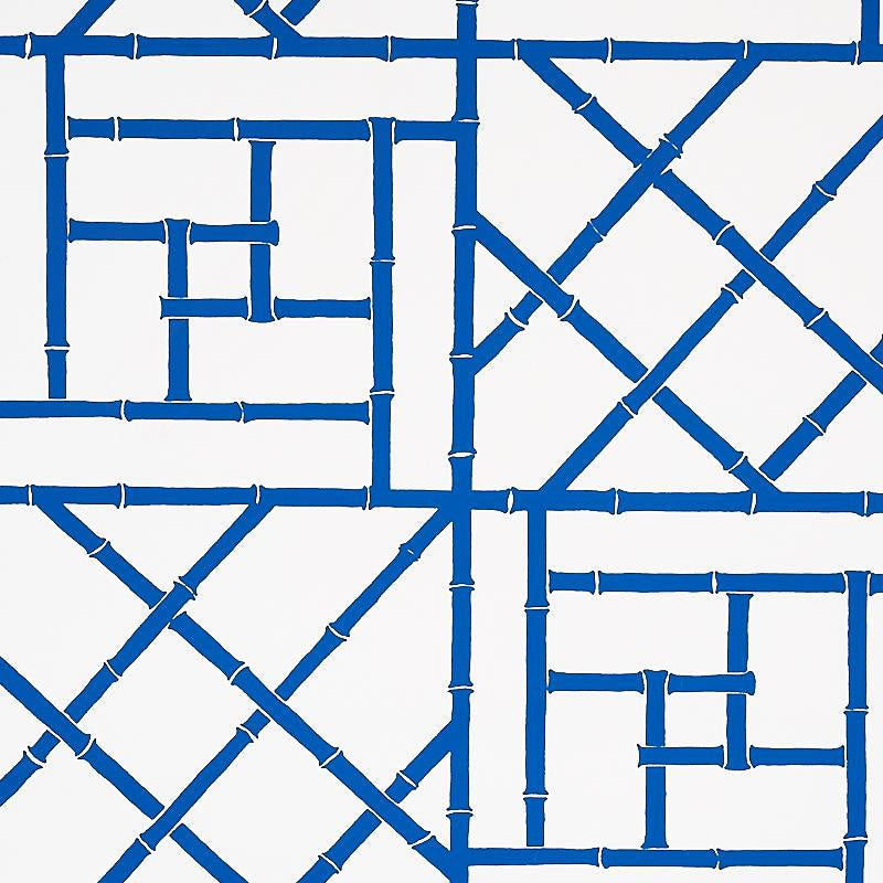Trellis Indigo 5012570 by Schumacher Designer Wallpaper Cristina Buckley 27.0" - Swanky Fabrics -