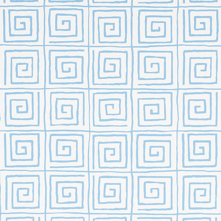 Trousdale Aqua 5012812 by Schumacher Designer Wallpaper Cristina Buckley 13.5" - Swanky Fabrics -