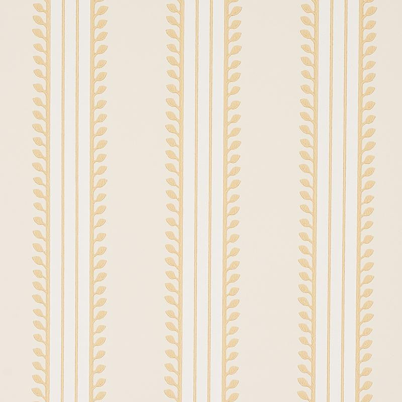 Etruscan Stripe Ivory & Ochre 5012851 by Schumacher Designer Wallpaper Cabana 20.5" - Swanky Fabrics -