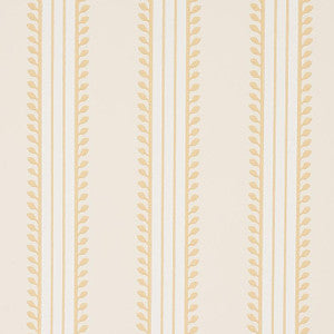 Etruscan Stripe Ivory & Ochre 5012851 by Schumacher Designer Wallpaper