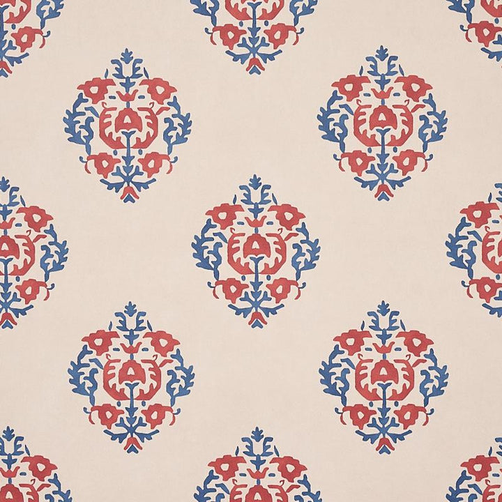 Constantine Red & Blue 5012882 by Schumacher Designer Wallpaper Cabana 18.0" - Swanky Fabrics -