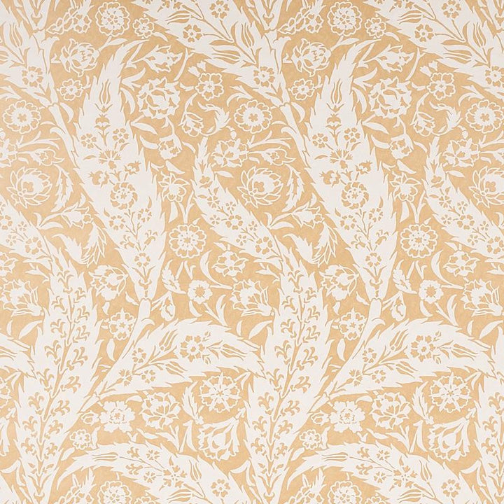 Saz Paisley Ochre 5012900 by Schumacher Designer Wallpaper Le Max 18.0" - Swanky Fabrics -