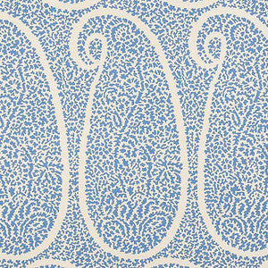 Ambala Paisley Sisal Bright Blue 5013030 by Schumacher Designer Wallpaper