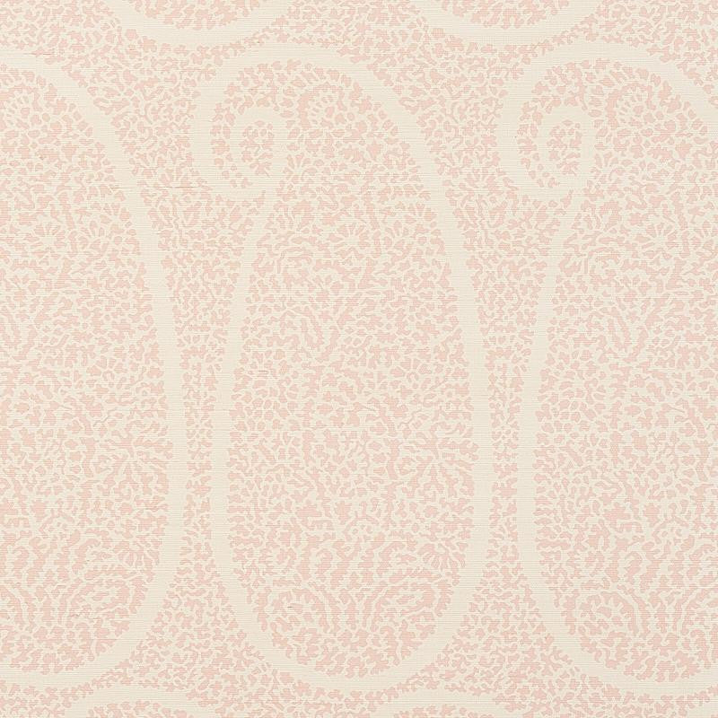 Ambala Paisley Sisal Blush 5013032 by Schumacher Designer Wallpaper Printed Grasscloths 34.0" - Swanky Fabrics -