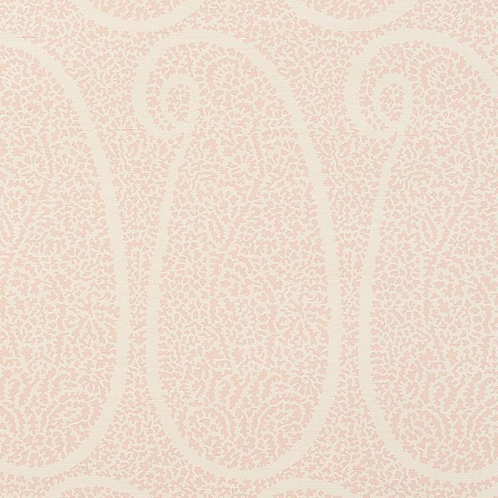 Ambala Paisley Sisal Blush 5013032 by Schumacher Designer Wallpaper Printed Grasscloths 34.0" - Swanky Fabrics -