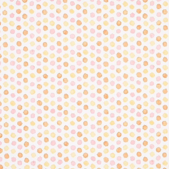 Mini Bursts Yellow & Pink 5013101 by Schumacher Designer Wallpaper Perennial Favorites 13.5" - Swanky Fabrics -