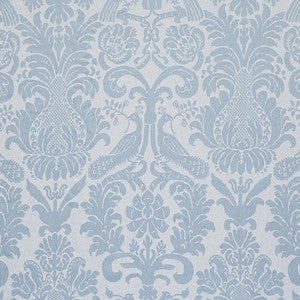 Anna Damask Soft Blue 68437 by Schumacher Designer Fabric