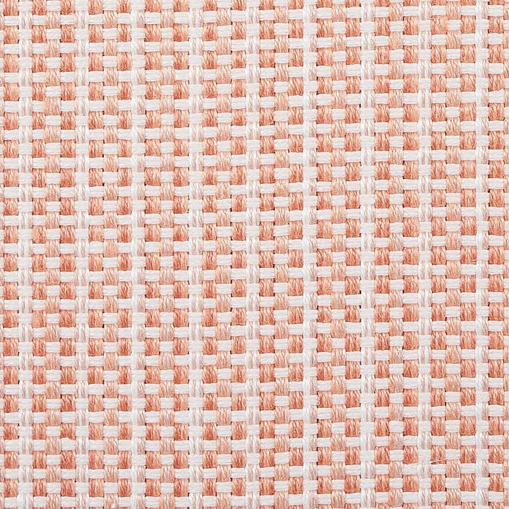 Rustic Basketweave Coral 73884 by Schumacher Designer Fabric The Good Life Indoor/Outdoor 1.5" - Swanky Fabrics -