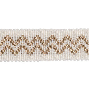 Ebba Tape Ivory 80293 by Schumacher Designer Trim