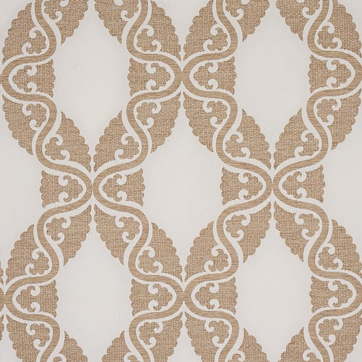 Siljan Ivory 80310 by Schumacher Designer Fabric New Traditional 13.5" - Swanky Fabrics -