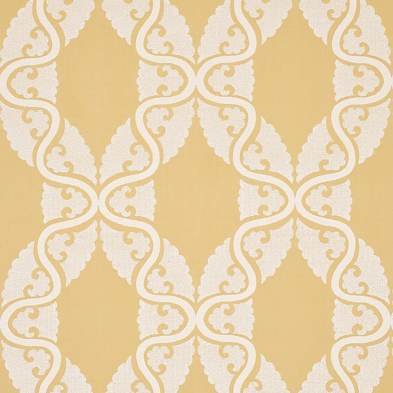 Siljan Yellow 80312 by Schumacher Designer Fabric New Traditional 13.5" - Swanky Fabrics -