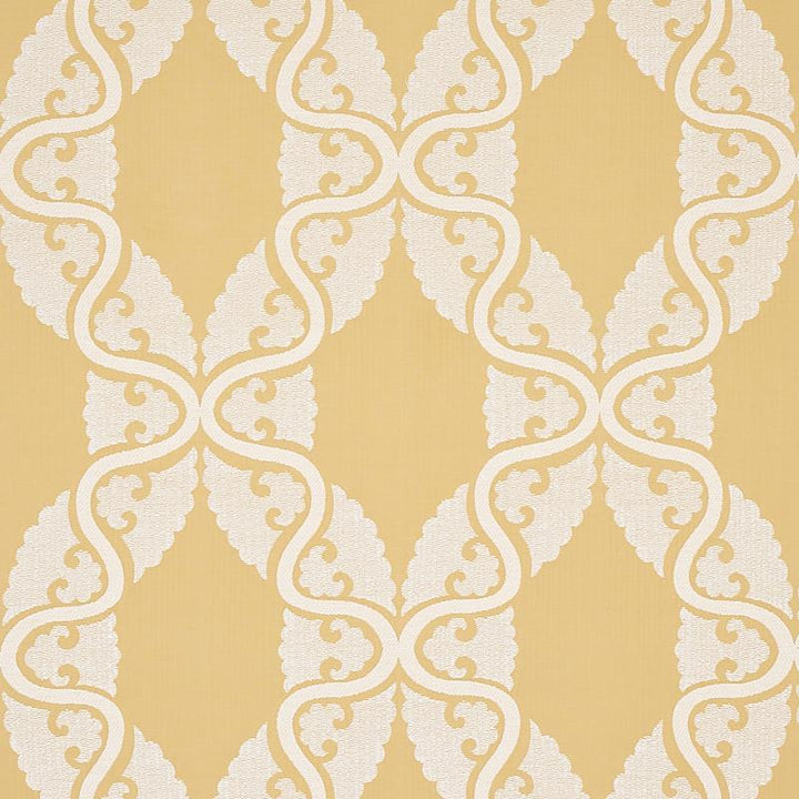 Siljan Yellow 80312 by Schumacher Designer Fabric New Traditional 13.5" - Swanky Fabrics -