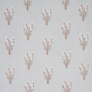 Stora Embroidery Mineral 80400 by Schumacher Designer Fabric