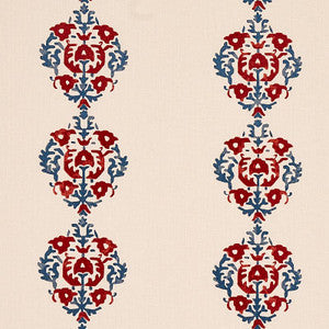 Constantine Red & Blue 80711 by Schumacher Designer Fabric