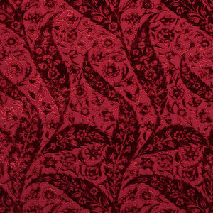 Saz Paisley Silk Velvet Burgundy 80782 by Schumacher Designer Fabric