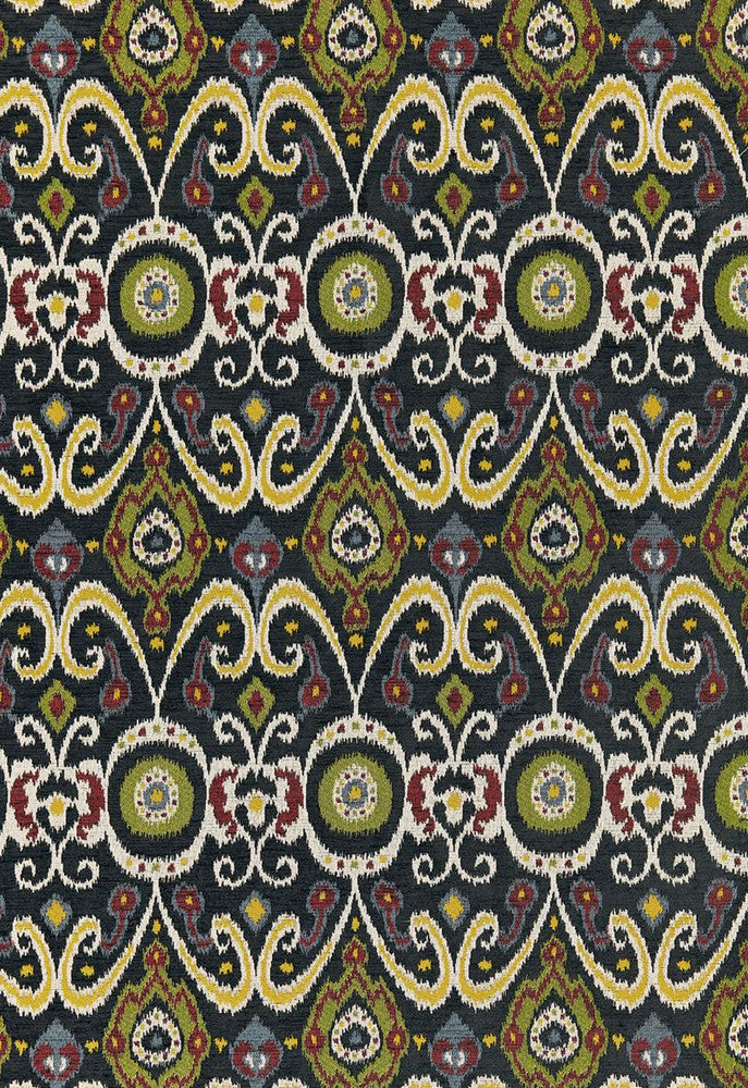 Bokhara Ikat Weave Ebony 67080 by Schumacher Designer Fabric Chroma 51% Rayon, 37% Polyester, 12% Cotton Wyzenbeek 12,000 Horizontal: 6.75 and Vertical: 17.375 52 - Swanky Fabrics -