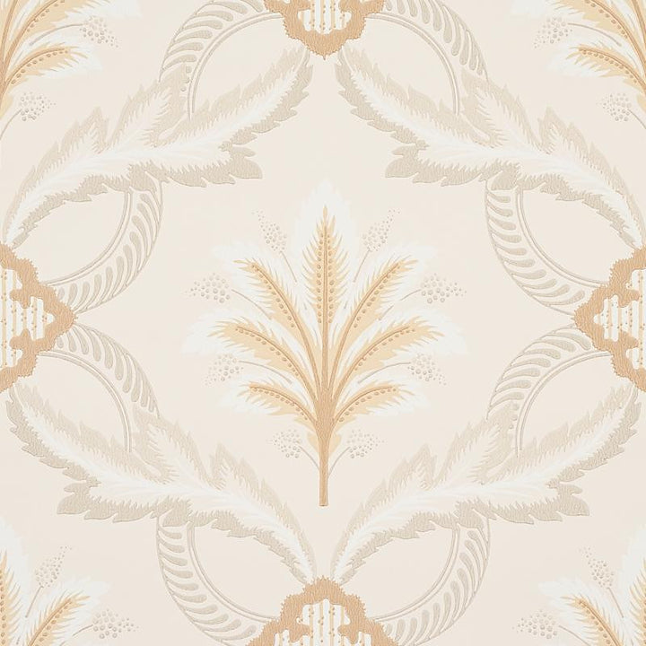 Front Waltz Grey & Gold 5013151 by Schumacher Designer Wallpaper Hobe Erwin 10.25" - Swanky Fabrics -