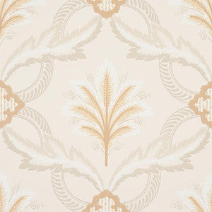 Front Waltz Grey & Gold 5013151 by Schumacher Designer Wallpaper