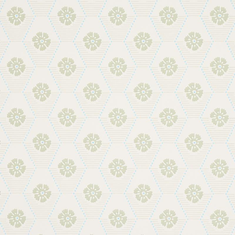 Hive Bloom Sage 5013160 by Schumacher Designer Wallpaper Hobe Erwin - Swanky Fabrics -