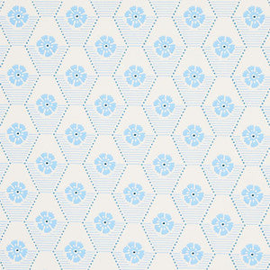 Hive Bloom Blues 5013161 by Schumacher Designer Wallpaper