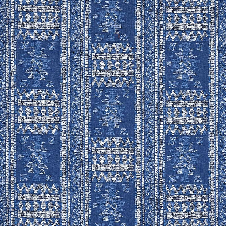Maracena Jacquard Blue 80630 by Schumacher Designer Fabric Tapis 13.5" - Swanky Fabrics -