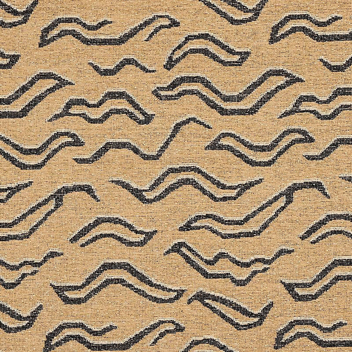 Kata Camel With Black 80680 by Schumacher Designer Fabric Tapis 8.1" - Swanky Fabrics -