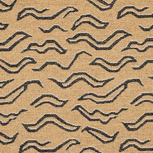 Kata Camel With Black 80680 by Schumacher Designer Fabric