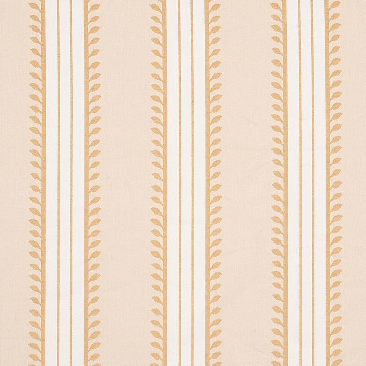 Etruscan Stripe Ivory & Ochre 80720 by Schumacher Designer Fabric Cabana 5.8" - Swanky Fabrics -