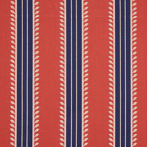 Etruscan Stripe Red & Blue 80721 by Schumacher Designer Fabric