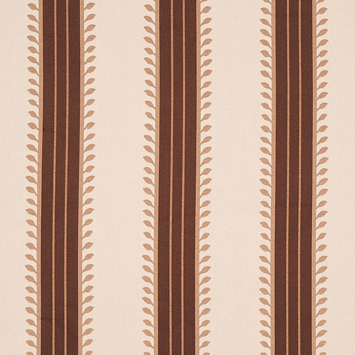 Etruscan Stripe Brown 80722 by Schumacher Designer Fabric Cabana 5.8" - Swanky Fabrics -