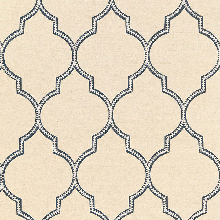 Algiers Embroidery Indigo 67330 by Schumacher Fabric Schumacher Fabric Algiers Embroidery Indigo 67330Fabric LINEN 52% INDIA </p><p>Repeat: H: HORZ. 4 3/8" (11CM) , V: VERT. 14 1/2" (37CM) 52.25 - Fabric Carolina -