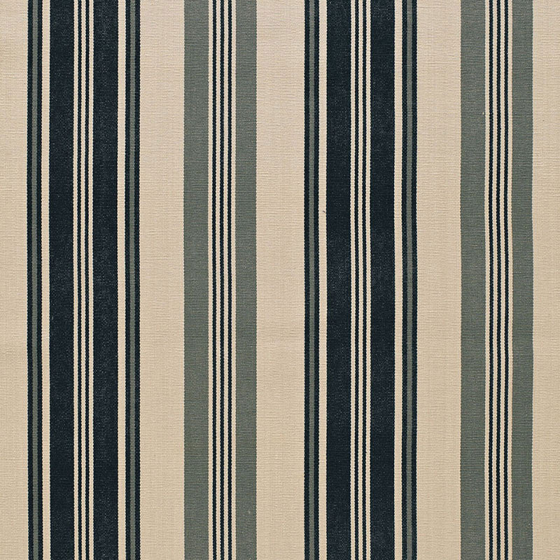 Fjord Stripe Ebony 67481 by Schumacher Fabric Schumacher Fabric Fjord Stripe Ebony 67481Fabric COTTON 100% INDIA </p><p>Repeat: H: HORZ. 13 1/8" (33CM) , V: 52.75 - Fabric Carolina -