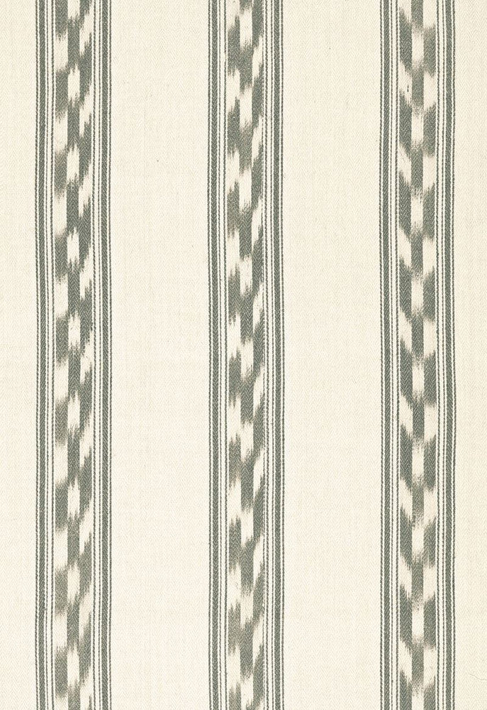 Mojave Ikat Stripe Slate 67512 by Schumacher Designer Fabric Ikat-Collection 65% Linen, 35% Jute Martindale 30,000 Horizontal: 9 and Vertical: 4.25 53.5 - Swanky Fabrics -