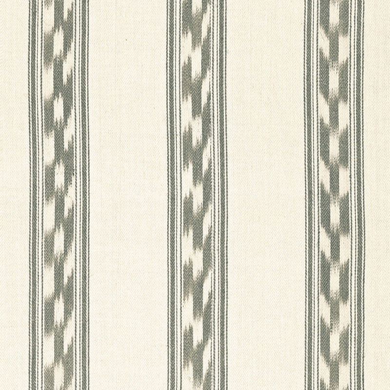 Mojave Ikat Stripe Slate 67512 by Schumacher Designer Fabric IKAT COLLECTION LINEN 65% JUTE 35% INDIA MARTINDALE 30,000 </p><p>Repeat: Horizontal: 9" (23CM) and Vertical: 4 1/4" (11CM) 53.5 - Swanky Fabrics -