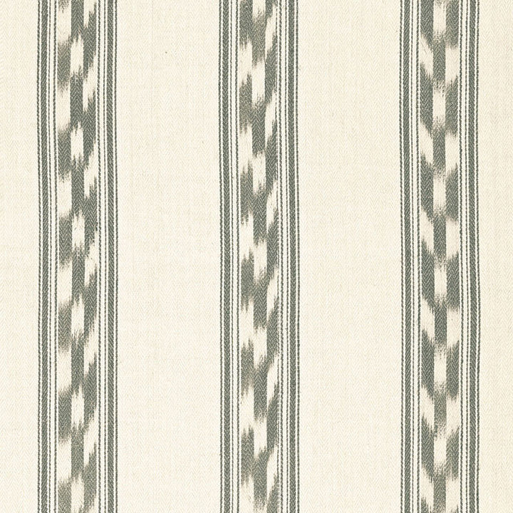 Mojave Ikat Stripe Slate 67512 by Schumacher Designer Fabric IKAT COLLECTION LINEN 65% JUTE 35% INDIA MARTINDALE 30,000 </p><p>Repeat: Horizontal: 9" (23CM) and Vertical: 4 1/4" (11CM) 53.5 - Swanky Fabrics -