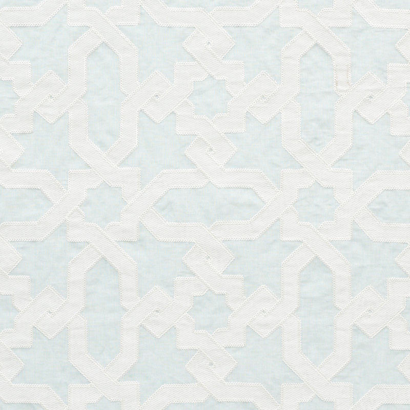 Cordoba Embroidery Mist 67573 by Schumacher Fabric Schumacher Fabric Cordoba Embroidery Mist 67573Fabric LINEN 56% INDIA </p><p>Repeat: H: HORZ. 6 3/4" (17CM) , V: VERT. 12 5/8" (32CM) 50.375 - Fabric Carolina -