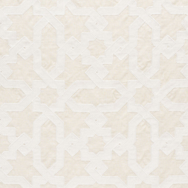 Cordoba Embroidery Linen 67574 by Schumacher Designer Fabric Au-Naturel-Ii 56% Linen, 34% Viscose, 10% Polyester - Horizontal: 6.75 and Vertical: 12.625 50.375 - Swanky Fabrics -
