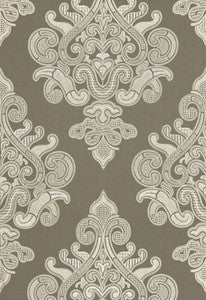 Angkor Embroidery Peat 67580 by Schumacher Designer Fabric