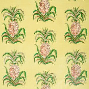 Pineapples Chintz Yellow 178803 by Schumacher Designer Fabric