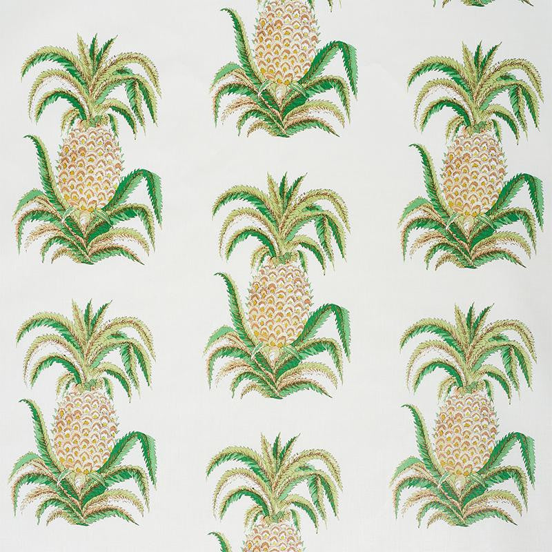 Pineapples Chintz Ivory 178800 by Schumacher Designer Fabric Isola Indoor/Outdoor 27.12" - Swanky Fabrics -