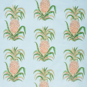 Pineapples Chintz Sky 178801 by Schumacher Designer Fabric