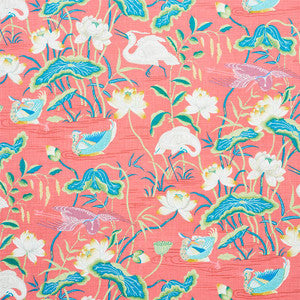 Lotus Garden Red 179041 by Schumacher Designer Fabric