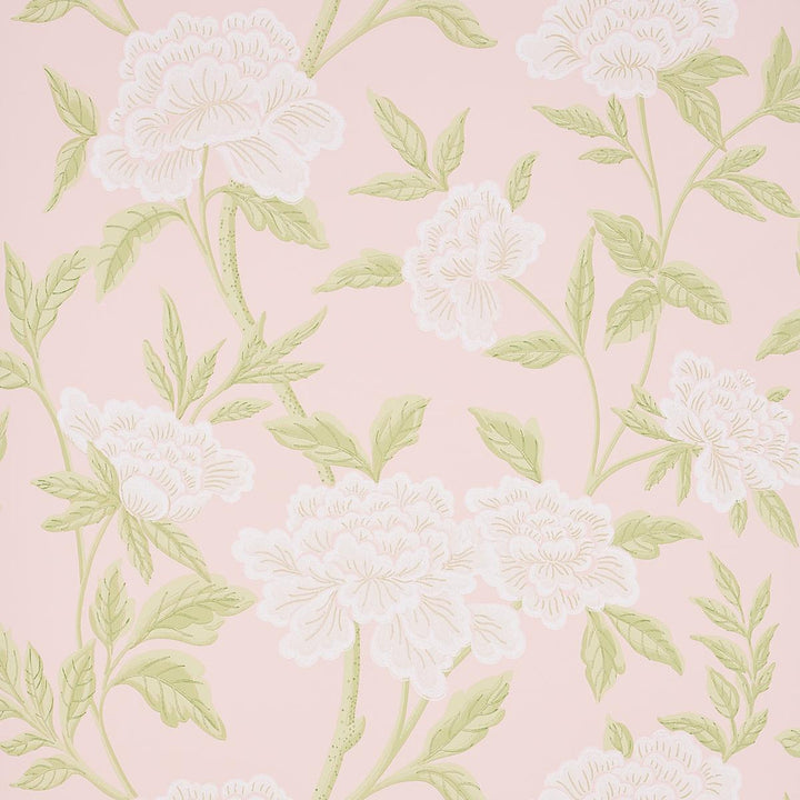 Whitney Floral Blush 5004386 by Schumacher Designer Wallpaper Orient Express 27.0" - Swanky Fabrics -