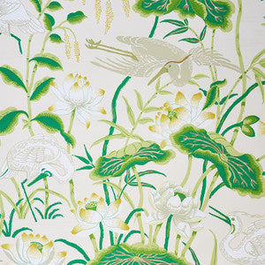 Lotus Garden Leaf 5008433 by Schumacher Designer Wallpaper