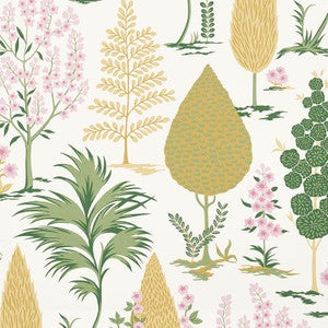 Pandora Yellow & Pink 5009962 by Schumacher Designer Wallpaper