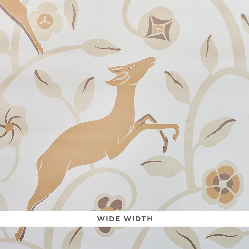 Les Gazelles Au Bois Vinyl Natural 5010141 by Schumacher Designer Wallpaper Signature Schumacher 26.0" - Swanky Fabrics -