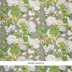 Bermuda Blossoms Slate 5010521 by Schumacher Designer Wallpaper