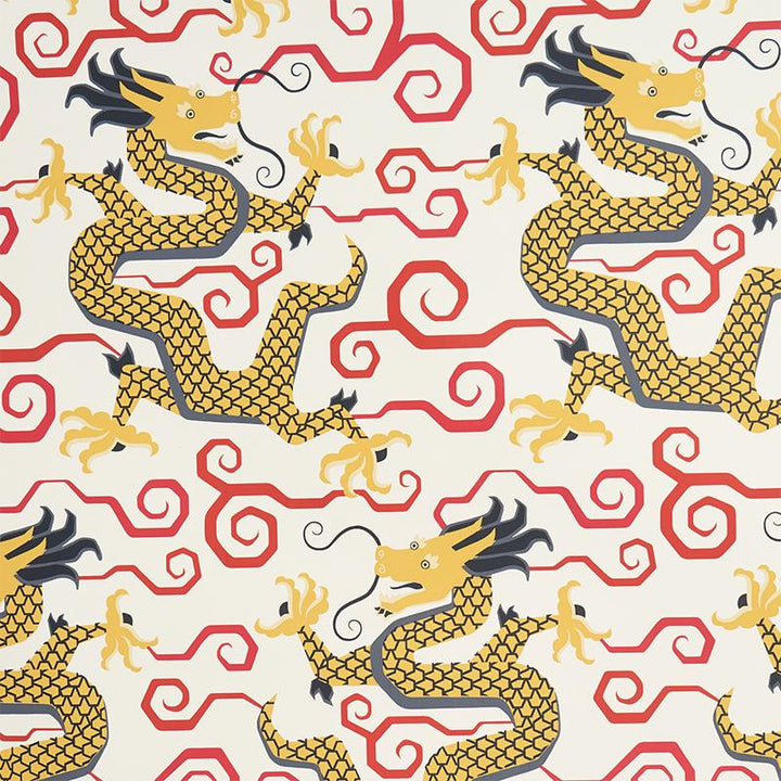 Bixi Gold 5010732 by Schumacher Designer Wallpaper Fire Breather 13.5" - Swanky Fabrics -