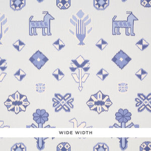 Chuska Warp Print Blue 5010870 by Schumacher Designer Wallpaper