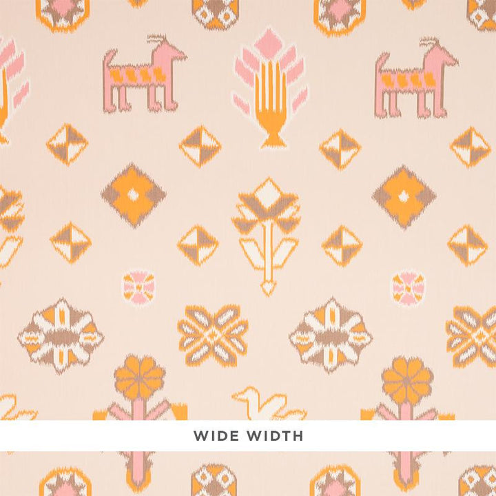 Chuska Warp Print Pink & Orange 5010871 by Schumacher Designer Wallpaper True West 10.0" - Swanky Fabrics -